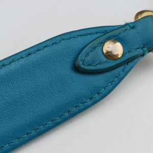 Pre-owned Prada Turn lock Chevron Impunture Autre Cuir Blue Leather shoulderbag | stylenewstar