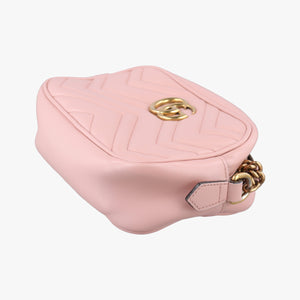 Pre-owned Gucci GG Marmont Pink Leather 448065 shoulderbag | stylenewstar