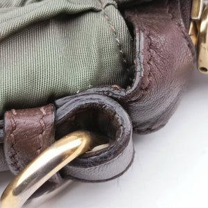 Pre-owned Prada Gaufre Green nylon BN1935 shoulderbag | stylenewstar