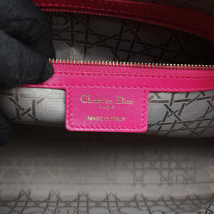 Secondhand Christian Dior Lady Dior Rose lambskin shoulderbag | stylenewstar