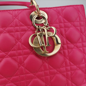 Secondhand Christian Dior Lady Dior Rose lambskin shoulderbag | stylenewstar