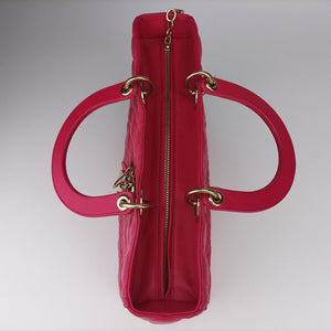 Secondhand Christian Dior Lady Dior Rose lambskin shoulderbag | stylenewstar