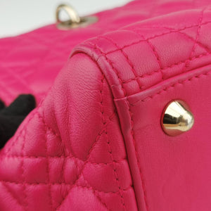 Secondhand Christian Dior Lady Dior Rose lambskin shoulderbag | stylenewstar