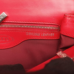Pre-owned TODS Double T Red Leather shoulderbag | stylenewstar