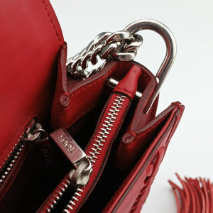 Pre-owned TODS Double T Red Leather shoulderbag | stylenewstar