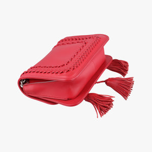 Pre-owned TODS Double T Red Leather shoulderbag | stylenewstar