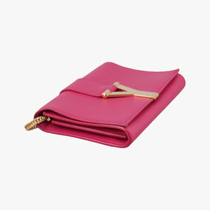Pre-owned Yves Saint Laurent ChYc Mini Y Line Classic Cabasique WOC Rose Leather 311215 shoulderbag | stylenewstar