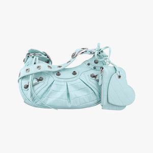 Pre-owned Balenciaga Le Cagole mini Blue lambskin shoulderbag | stylenewstar