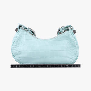 Pre-owned Balenciaga Le Cagole mini Blue lambskin shoulderbag | stylenewstar