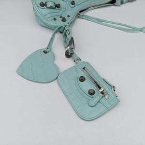Pre-owned Balenciaga Le Cagole mini Blue lambskin shoulderbag | stylenewstar