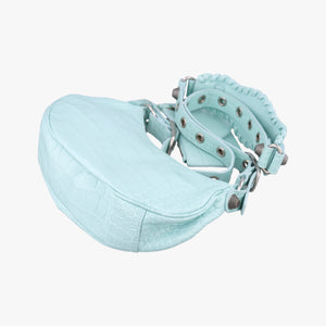 Pre-owned Balenciaga Le Cagole mini Blue lambskin shoulderbag | stylenewstar