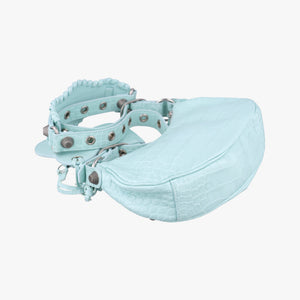 Pre-owned Balenciaga Le Cagole mini Blue lambskin shoulderbag | stylenewstar