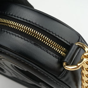 Pre-owned Celine Oval Purse Cuir Triomphe Black Leather x velour shoulderbag | stylenewstar
