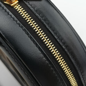 Pre-owned Celine Oval Purse Cuir Triomphe Black Leather x velour shoulderbag | stylenewstar
