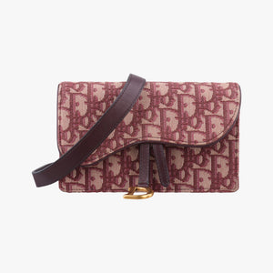Pre-owned Christian Dior Saddle Red Jacquard bum bag/waist bag | stylenewstar