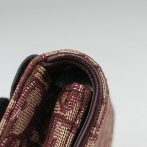 Pre-owned Christian Dior Saddle Red Jacquard bum bag/waist bag | stylenewstar