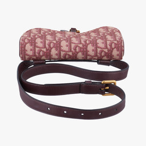 Pre-owned Christian Dior Saddle Red Jacquard bum bag/waist bag | stylenewstar