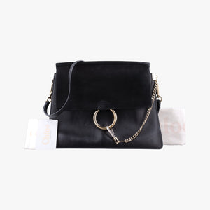 Pre-owned Chloe FAYE Black Suede × leather shoulderbag | stylenewstar