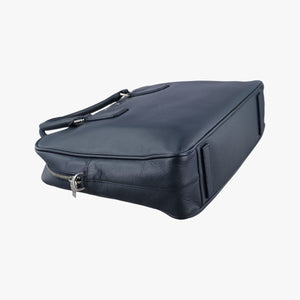 Pre-owned Prada Business Briefcase Navy SAFFIANO Leather 2VE011 shoulderbag | stylenewstar