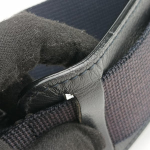 Pre-owned Gucci Guccissima Rubber Messenger Navy Leather 246067 shoulderbag | stylenewstar