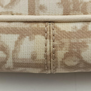 Secondhand Christian Dior Trotter Flower Beige PVC Coated Canvas Floral Embroidery shoulderbag | stylenewstar