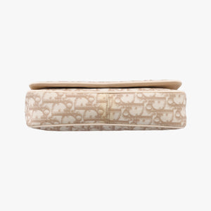 Secondhand Christian Dior Trotter Flower Beige PVC Coated Canvas Floral Embroidery shoulderbag | stylenewstar
