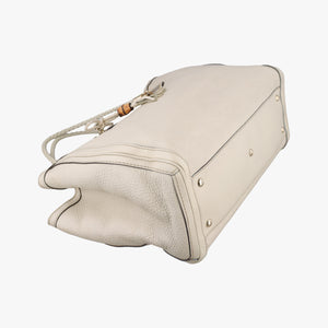 Vintage Gucci Bella Bamboo Tassel fringe White Leather 269945 handbag | stylenewstar