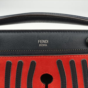 Vintage Fendi Dotcom Click Small Red × Black Suede × Leather 8BN299 shoulderbag | stylenewstar