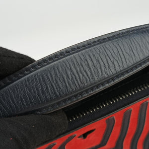 Vintage Fendi Dotcom Click Small Red × Black Suede × Leather 8BN299 shoulderbag | stylenewstar