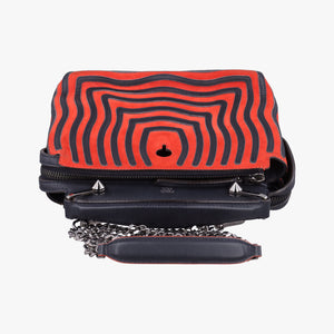 Vintage Fendi Dotcom Click Small Red × Black Suede × Leather 8BN299 shoulderbag | stylenewstar