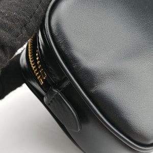 Pre-owned Miu Miu Logo belt Black leather bum bag/waist bag | stylenewstar