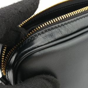Pre-owned Miu Miu Logo belt Black leather bum bag/waist bag | stylenewstar