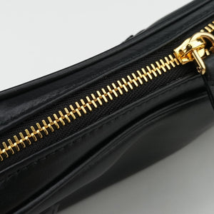 Pre-owned Miu Miu Logo belt Black leather bum bag/waist bag | stylenewstar