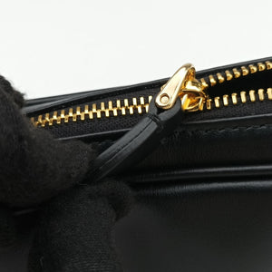Pre-owned Miu Miu Logo belt Black leather bum bag/waist bag | stylenewstar