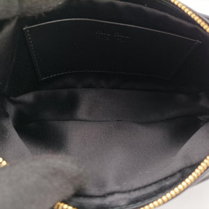 Pre-owned Miu Miu Logo belt Black leather bum bag/waist bag | stylenewstar