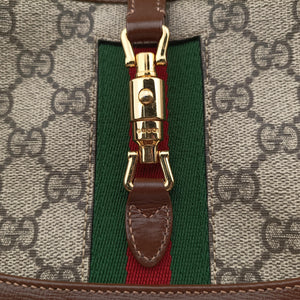 Pre-owned Gucci Jackie 1961 GG Supreme brown x beige x multicolor PVC coated canvas×Leather 637092 shoulderbag | stylenewstar