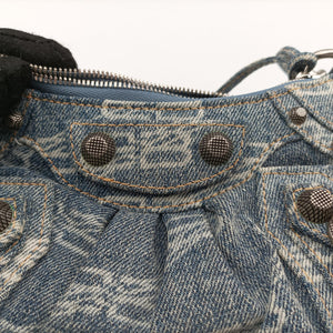 Pre-owned Balenciaga Le Cagole mini Blue denim shoulderbag | stylenewstar