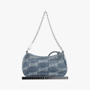Pre-owned Balenciaga Le Cagole mini Blue denim shoulderbag | stylenewstar