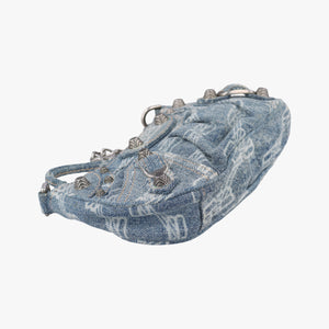 Pre-owned Balenciaga Le Cagole mini Blue denim shoulderbag | stylenewstar