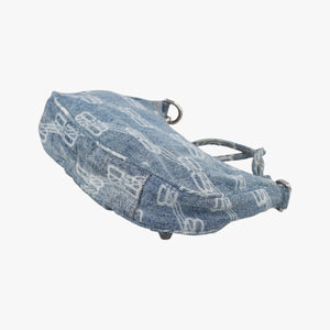 Pre-owned Balenciaga Le Cagole mini Blue denim shoulderbag | stylenewstar