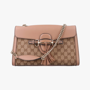 Vintage Gucci Emily Beige×pink canvas×leather 295402 shoulderbag | stylenewstar