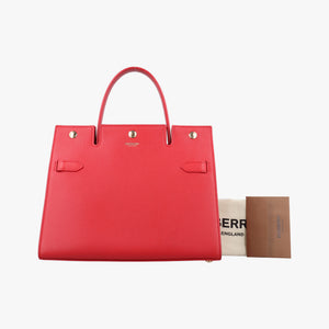 Pre-owned Burberry Title Red Leather handbag | stylenewstar