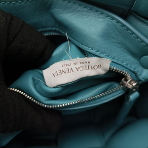 Pre-owned Bottega Veneta Padded Cassette Blue lambskin shoulderbag | stylenewstar