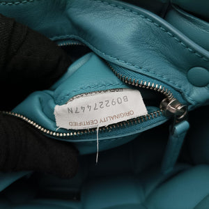 Pre-owned Bottega Veneta Padded Cassette Blue lambskin shoulderbag | stylenewstar