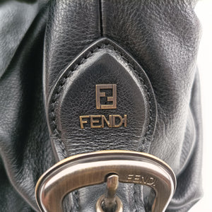 Pre-owned Fendi Toile de Cuir Black Leather 8BR579 shoulderbag | stylenewstar