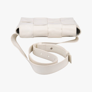 Pre-owned Bottega Veneta Padded CASSETTE White lambskin shoulderbag | stylenewstar