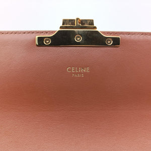Pre-owned Celine Teen Triomphe White PVC coated canvas shoulderbag | stylenewstar