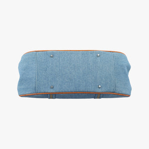 Pre-owned Christian Dior D-ring Logo Blue×Beige Denim handbag | stylenewstar