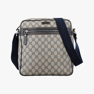 Vintage Gucci GG Supreme Messenger Beige × Navy PVC coated canvas×leather 201448 shoulderbag | stylenewstar