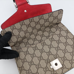 Pre-owned Gucci Dionysus beige×red PVC coated canvas × suede 421970 shoulderbag | stylenewstar